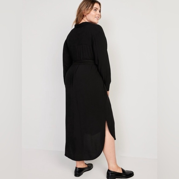 NWOT! Black Midi Shirt Dress for Women - Size Medium 💛 - Picture 8 of 8